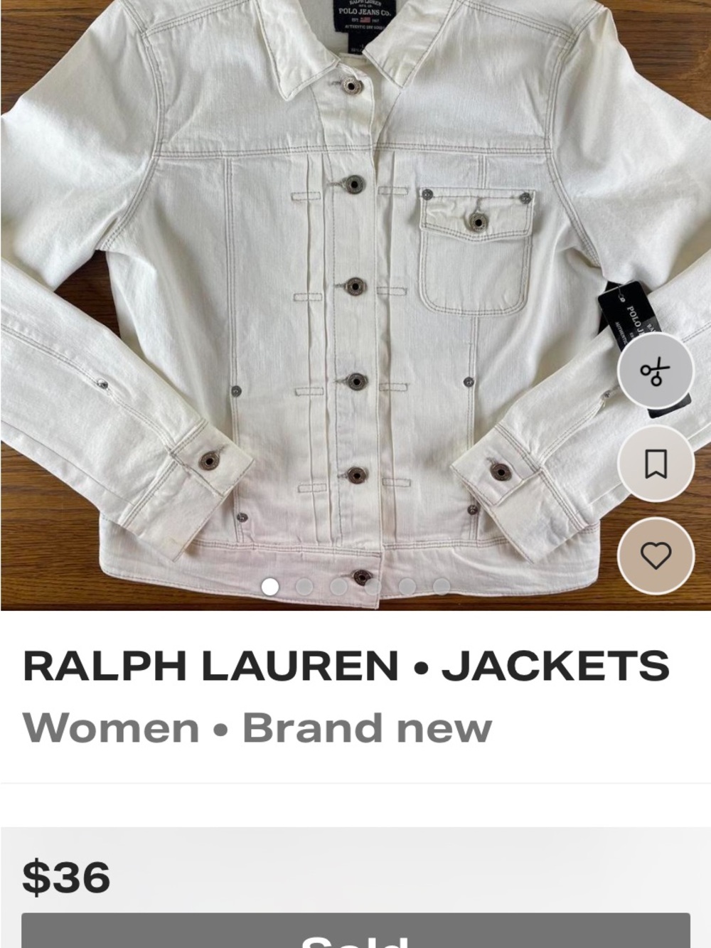 Ralph Lauren White Denim Jean Jacket